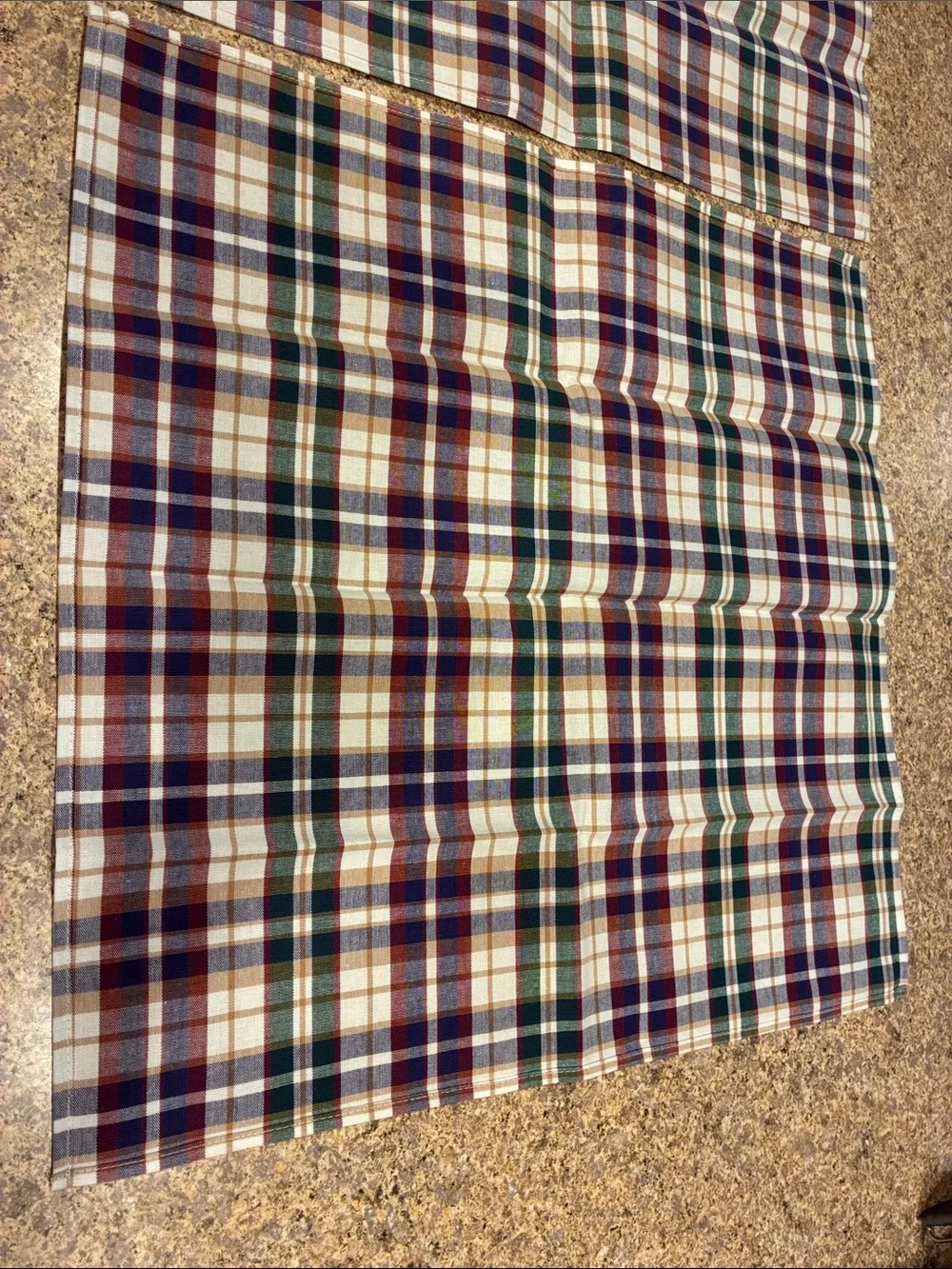 Longaberger Woven Traditions Plaid Cotton Fabric Napkins SMELLS MUSTY